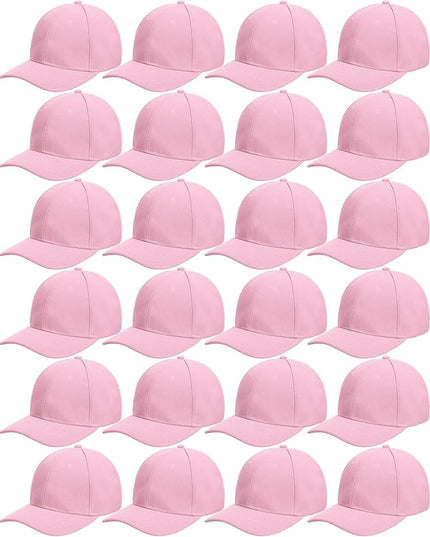 Handepo 24 Pcs Blank Baseball Cap Adjustable Back Strap Plain Blank Camouflage Hat Unisex Baseball Cap for Trucker Men Women