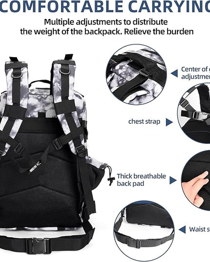gracedon Tactical Backpack - Military Molle Bag 3 Days Pack for men and Women Large Assault Rucksack 45L (Black)