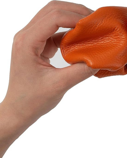 Cockatoo Genuine Leather Coin Pouch Change Holder, Mini Snap Pocket Wallet for Men Women (Macaron Pink, Small)