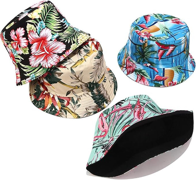 Mashiaoyi Unisex Print Double-Side-Wear Reversible Bucket Hat