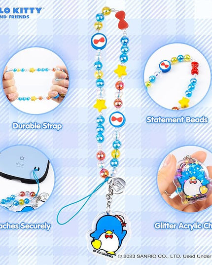iFace Hello Kitty and Friends Beaded Wristlet Universal Phone Charm Strap - Cute Wrist Chain Lanyard Aesthetic Decor Strap for Cell Phone Camera Keys AirPods Keychains