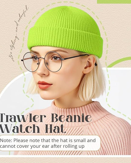 SATINIOR Trawler Beanie Watch Hat Roll-up Edge Skullcap Fisherman Beanie for Women Men