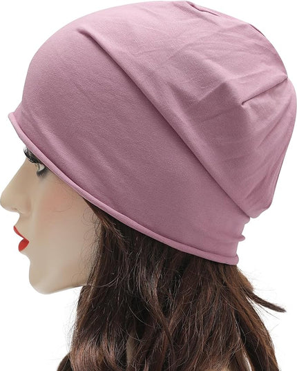 ZLYC Cotton Thin Slouchy Beanie Hat for Men Women Fashion Soft Stretch Knit Skull Cap