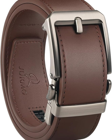 JUKMO 1.5" (38mm) Leather Ratchet Belt for Men in Gift Box