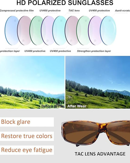 MEETSUN Fit Over Glasses Sunglasses for Men Women,Wrap Around Sunglasses Polarized UV400 Protection
