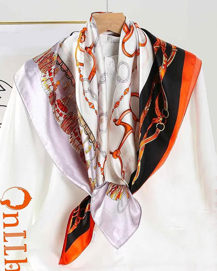 100% Mulberry Silk Scarf for Women Hair Lightweight Square Neckerchief Wrap For Head Scarves 21"