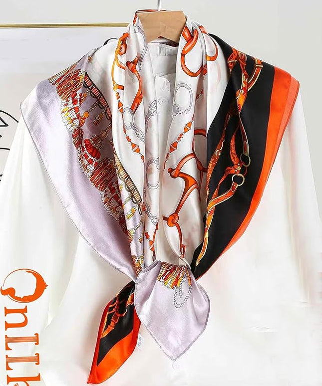 100% Mulberry Silk Scarf for Women Hair Lightweight Square Neckerchief Wrap For Head Scarves 21"