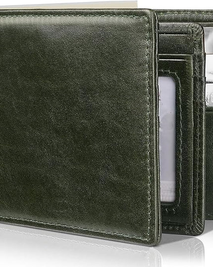 Artpaxy Mens Wallet Bifold Genuine Leather RFID Blocking Wallet for Men with 1 ID Windows 13 Card Holders 2 cash pockets 1 Gift Box