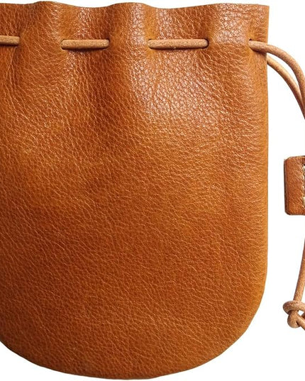 Fantastic Workmanship Genuine Leather Drawstring Coin Purse
