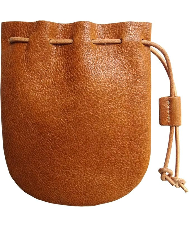 Fantastic Workmanship Genuine Leather Drawstring Coin Purse