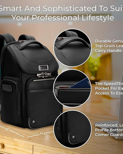 Briggs & Riley Medium Widemouth Backpack for Women & Men - Laptop Backpack, For Work & Travel, Lightweight & Durable, Padded Straps, Fits up to 15" Laptop - @work Collection, Black