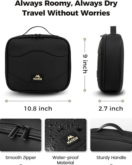 MATEIN Fireproof Travel Electronic Organizer for Women, 2-in-1 Tech Cable Organizer Pouch & Makeup Bag with Mirror, Water Resistant Portable Storage for Cosmetics, Charger, Electronics Accessories