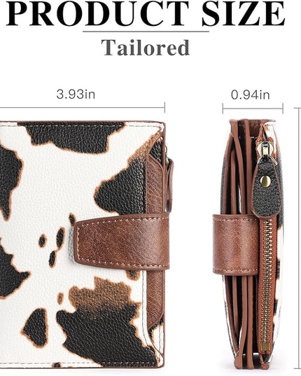 FALAN MULE Small Wallet for Women Leather Bifold Compact RFID Blocking Small Womens Wallet Purse