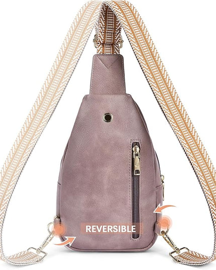 BOSTANTEN Small Sling Bag for Women Leather Crossbody Bags Fanny Pack Chest Bag for Travel