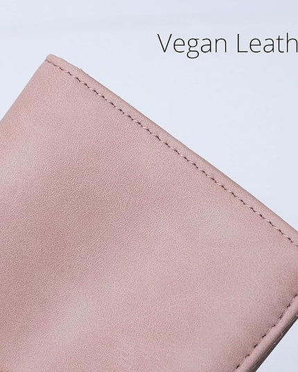 Alldaily Small RFID Wallet for Women Slim Compact Bifold Pocket Ladies Travel Mini Purse (Dark Pink)