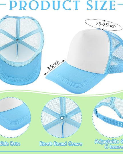 Hercicy 40 Pack Sublimation Blank Trucker Hat Bulk Baseball Cap Adjustable Mesh Unisex Polyester Hat Heat Transfer