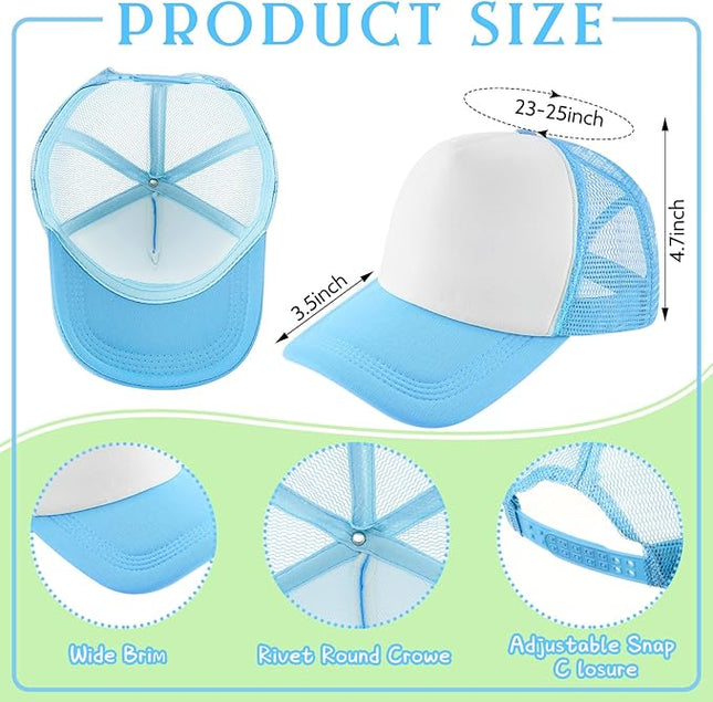 Hercicy 40 Pack Sublimation Blank Trucker Hat Bulk Baseball Cap Adjustable Mesh Unisex Polyester Hat Heat Transfer