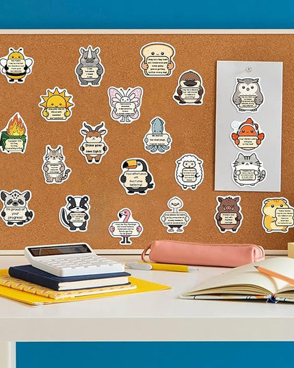 100PCS Cute Stickers for Kids, Affirmation Animal Stickers, Motivational Stickers for Kids Adults, Inspirational Vinyl Waterproof Decals for Water Bottles,Laptops, Phones, Journal Scrapbook