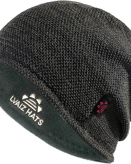 Lvaiz Mens Winter Beanie Hat Warm Fleece Lined Skull Cap for Men Reversible Women Windproof Watch Hat Knit Warm Unisex Beanie