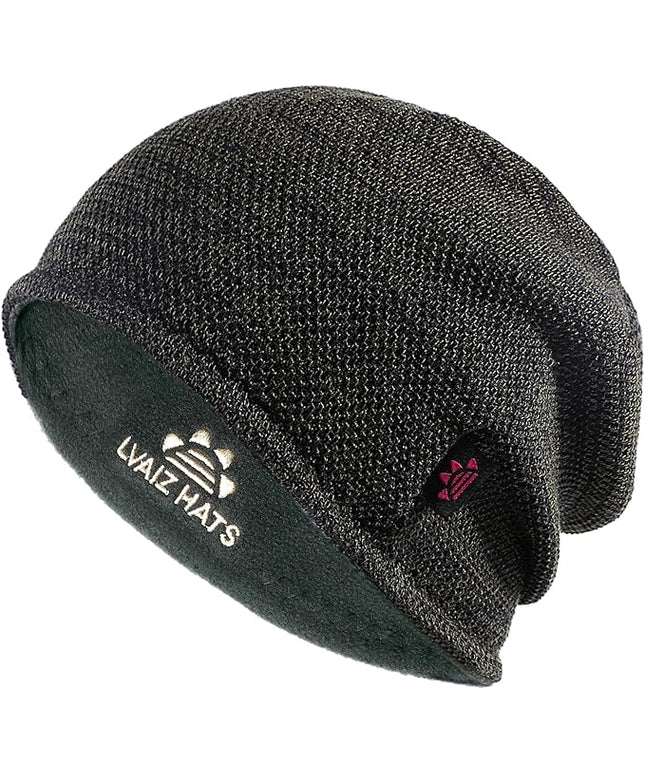 Lvaiz Mens Winter Beanie Hat Warm Fleece Lined Skull Cap for Men Reversible Women Windproof Watch Hat Knit Warm Unisex Beanie