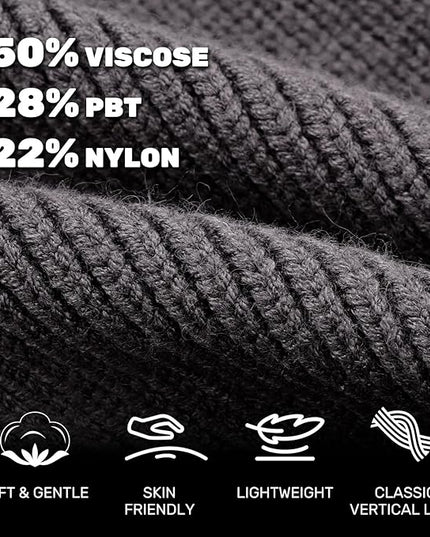 OKKLE Unisex LED Beanie with Light, USB Rechargeable Headlamp Hat, Winter Gifts for Men Women Husband Him Dark Grey