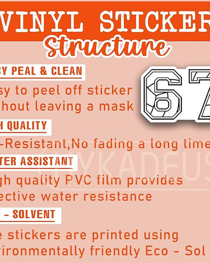 (3 Pcs) Volleyball 67 Six Seven Funny Gen Alpha Meme Stickers – 67 Gifts for Coaches, Players, Waterproof Vinyl Decals for Water Bottle, Tumbler, Laptop, Phone Case, 3" x 1.9"