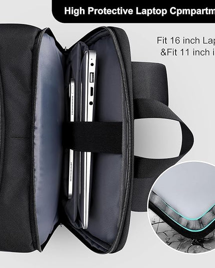 PIJUSHI Travel Backpack for Women Men Flight Aprroved Carry on Bag Large Casual Luggage Backpack Fit 16 inch Laptop(PE050 Black)