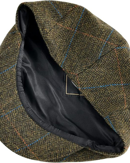 VOBOOM Men's Herringbone Flat Ivy Newsboy Hat Wool Blend Gatsby Cabbie Cap