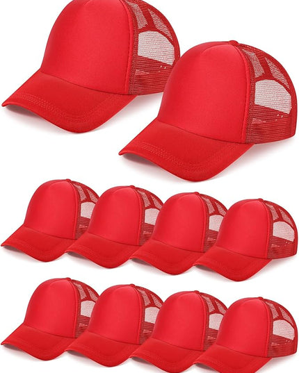 10 Pcs Sublimation Blank Trucker Hats Bulk Mesh Baseball Cap Polyester Mesh Trucker Hat for Men and Women