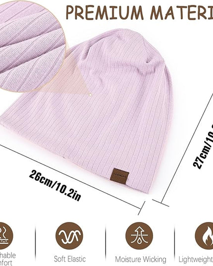 Slouchy Beanie for Men Women Soft Lightweight Running Beanie Hat Chemo Cap Skull Cap