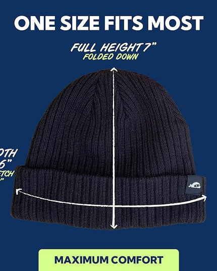 SUN NINJA Ski Beanie for Men & Women – Ultra Soft, Lightweight, Warm Ribbed Knit Winter Hats for Cold Weather & Outdoor Use