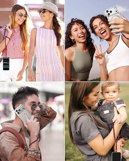 Dadanism Phone Wrist Strap, Universal Adjustable Hand Wrist Strap Lanyard for iPhone 17 and Most Smartphones, Multifunctional Patch Lanyard with Phone Tether Tab for Women and Men, Wine Red