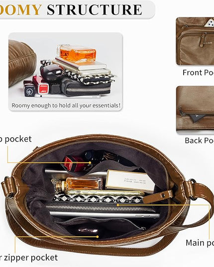Crossbody Purses for Women Soft Vegan Leather Cross Body Handbag Lightweight Medium Shoulder Purse Travel Casual Bag
