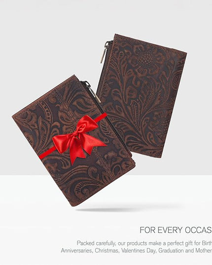 Oak Leathers Wallet For Women Full Grain Leather - Small RFID Coin Purse Credit Card & ID Holder for Ladies,Bifold Wallets for Teenager | Small, RFID, Coin Purse, for Ladies, for Teenager