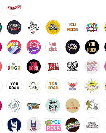 BulbaCraft You Rock Stickers - You Rock Party Supplies & Decorations, Great Job Waterproof Vinyl Decals, Motivational Stickers, Gifts for Women & Men