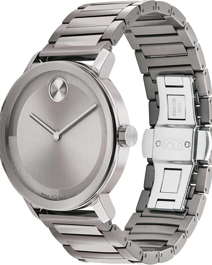 Movado Bold Evolution 2.0 Men's Watch - Swiss Quartz Movement, Stainless Steel Mesh Bracelet - 3 ATM Water Resistance - Luxury Fashion Timepiece for Him - 40mm