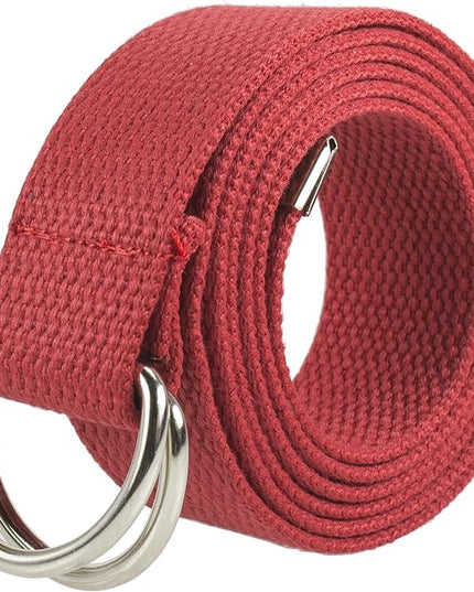Gelante Canvas Web D Ring Belt Silver Buckle Military Style for men & women 1 or 3 pcs