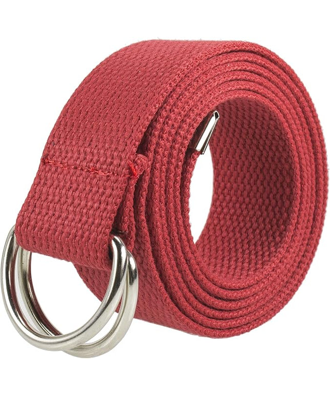 Gelante Canvas Web D Ring Belt Silver Buckle Military Style for men & women 1 or 3 pcs