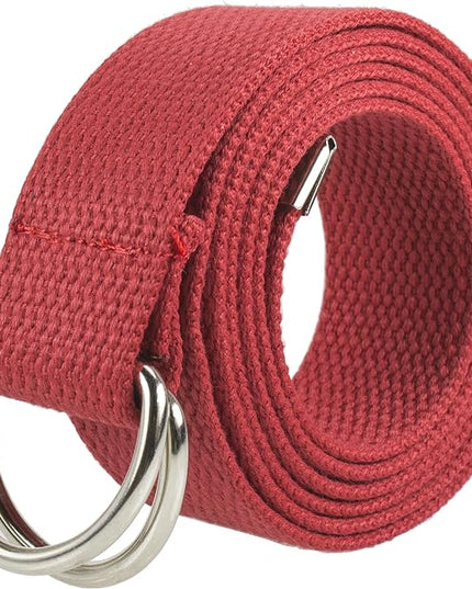 Gelante Canvas Web D Ring Belt Silver Buckle Military Style for men & women 1 or 3 pcs
