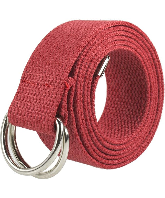 Gelante Canvas Web D Ring Belt Silver Buckle Military Style for men & women 1 or 3 pcs