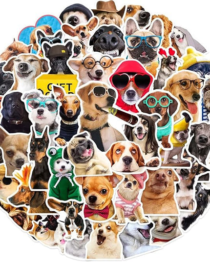 50 Dog Stickers Pack – Cute Funny Vinyl Stickers for Water Bottles, Laptops, Phone Cases, Skateboards, Car Decals, Waterproof Dog Lover Stickers