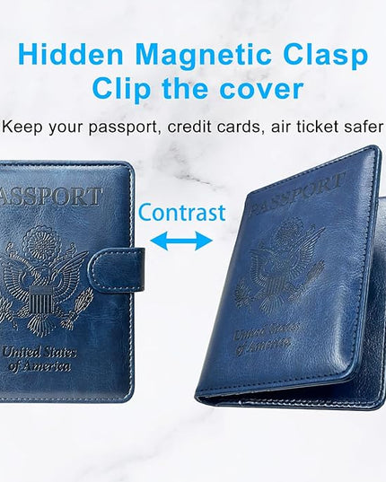 Passport Holder Cover, ACdream Protective Premium Leather RFID Blocking Wallet Travel Case for Passport/Credit Card/Air Ticket,