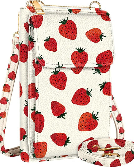 Cute Small Crossbody Purse Cell Phone Bags for Women - Leather Cellphone Wallet Purse with Shoulder Strap
