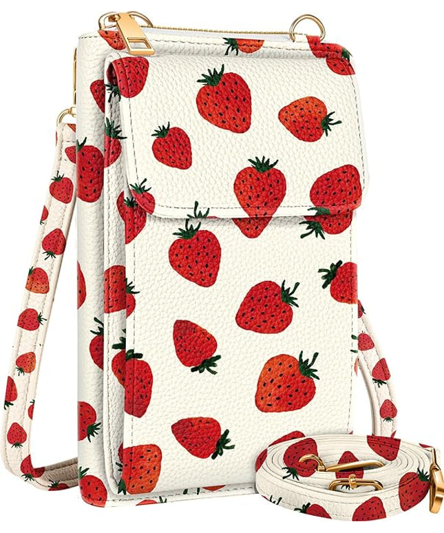 Cute Small Crossbody Purse Cell Phone Bags for Women - Leather Cellphone Wallet Purse with Shoulder Strap