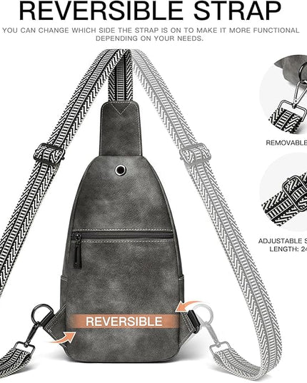 7L Sling Bag for Women Men Leather Small Sling Backpack Daypack Anti Theft Fanny Pack Crossbody Purse Travel