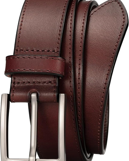 WOLFANT Men's 35mm Dress Casual Belt,100% Italian Full Grain Real Solid Leather