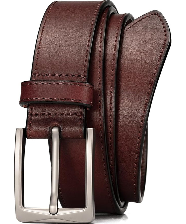 WOLFANT Men's 35mm Dress Casual Belt,100% Italian Full Grain Real Solid Leather