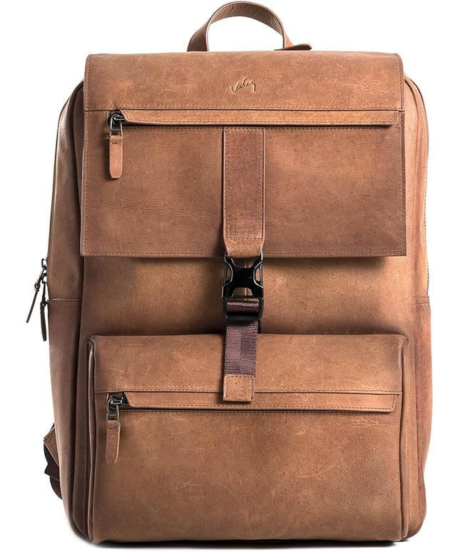 Leather Backpack for Men & Women, Classic Brown - Handcrafted Top Grain Leather vintage backpack with 17-Inch Laptop Sleeve - Lightweight, Stylish & Durable for Business, Travel, Work & Everyday Use