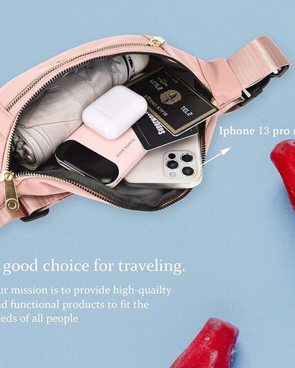 DAITET Crossbody Fanny Pack for Men&Women,Large Waist Bag & Hip Bum Bag with Adjustable Strap for Outdoors Workout Traveling Casual Running Hiking Cycling