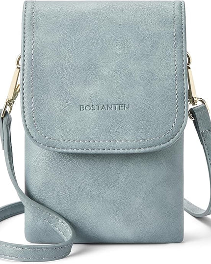BOSTANTEN Vegan Leather Small Crossbody Bags for Women Designer Cell Phone Bag Wallet Purses Adjustable Strap
